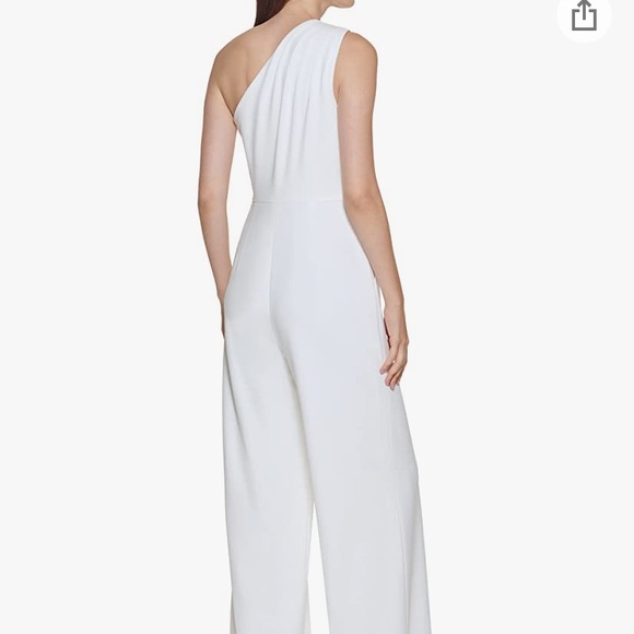 One shoulder white jumpsuit- perfect for bridal events!! - Picture 1 of 4